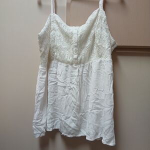 torrid White Lace-Trim Camisole Top